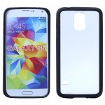 Wholesale Samsung Galaxy S5 SM-G900 Gummy Hybrid Case (Black Clear)